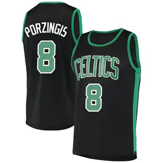 Boston Celtics Men's Kristaps Porzingis Black Fast Break Jersey - Statement Edition