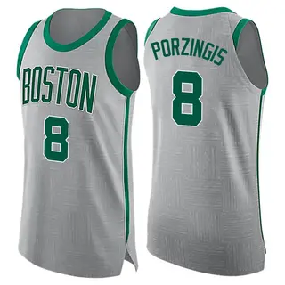 Boston Celtics Men's Kristaps Porzingis Gray Swingman Jersey - City Edition