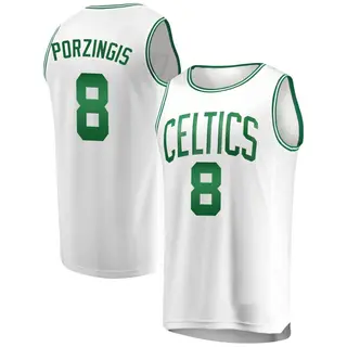 Boston Celtics Men's Kristaps Porzingis White Fast Break Jersey - Association Edition