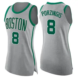 Boston Celtics Women's Kristaps Porzingis Gray Swingman Jersey - City Edition