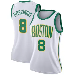 Boston Celtics Women's Kristaps Porzingis White Swingman 2018/19 Jersey - City Edition