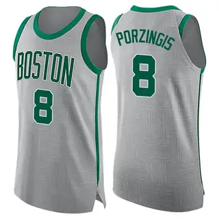 Boston Celtics Youth Kristaps Porzingis Gray Swingman Jersey - City Edition