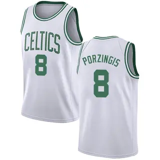 Boston Celtics Youth Kristaps Porzingis White Swingman Jersey - Association Edition